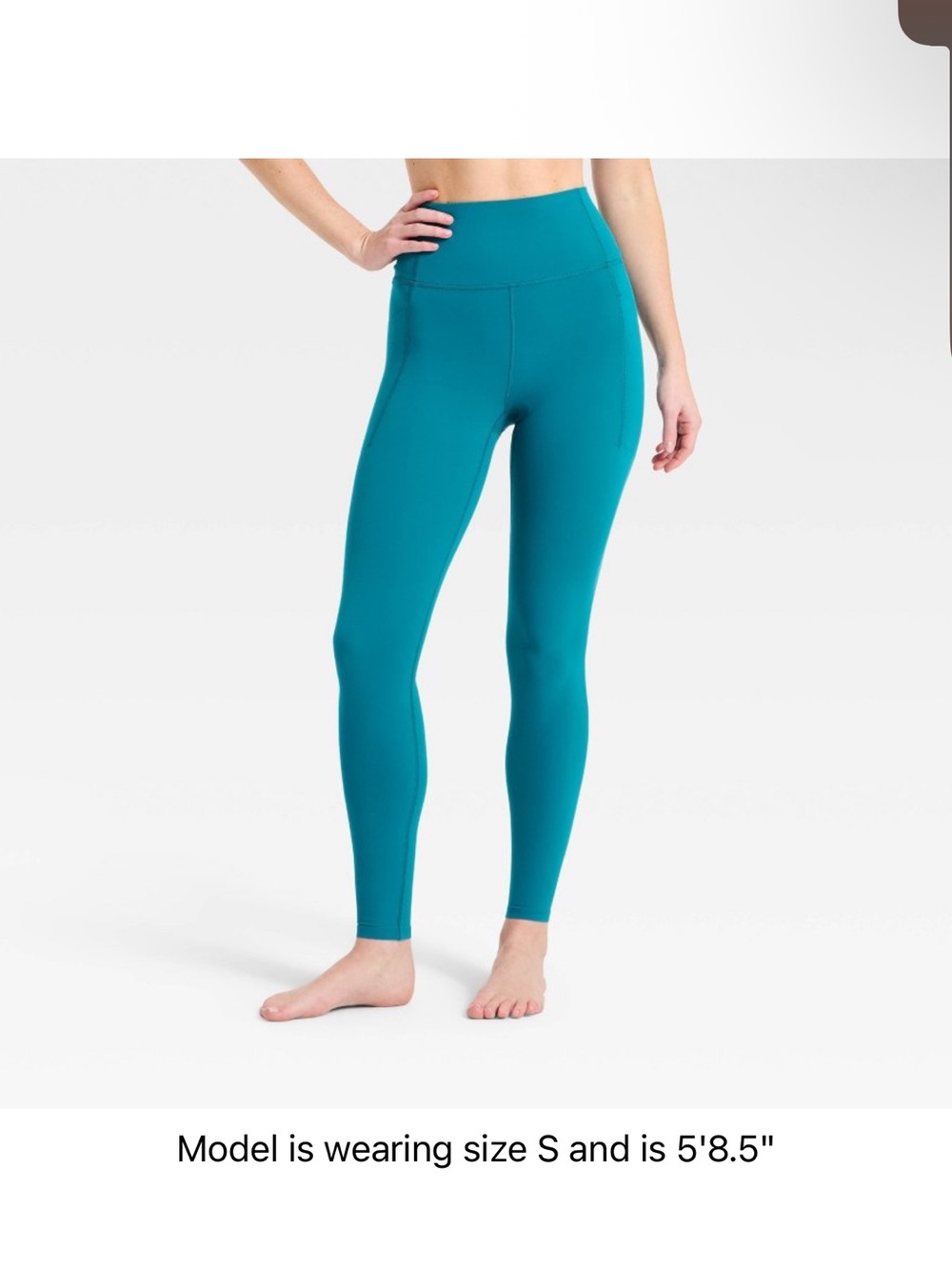 NWT High-Waist Teal dynamic flex 7/8 Leggings size M side pockets high rise